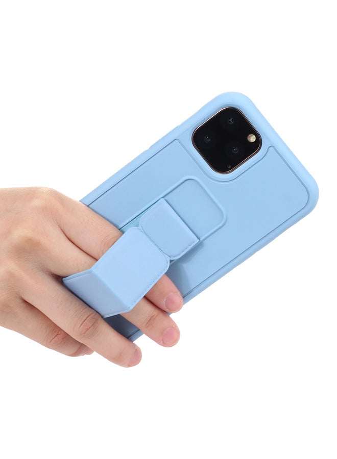 Shockproof PC TPU Protective Case with Wristband Holder For Apple iPhone 12 Pro Max Light Blue - Image 4