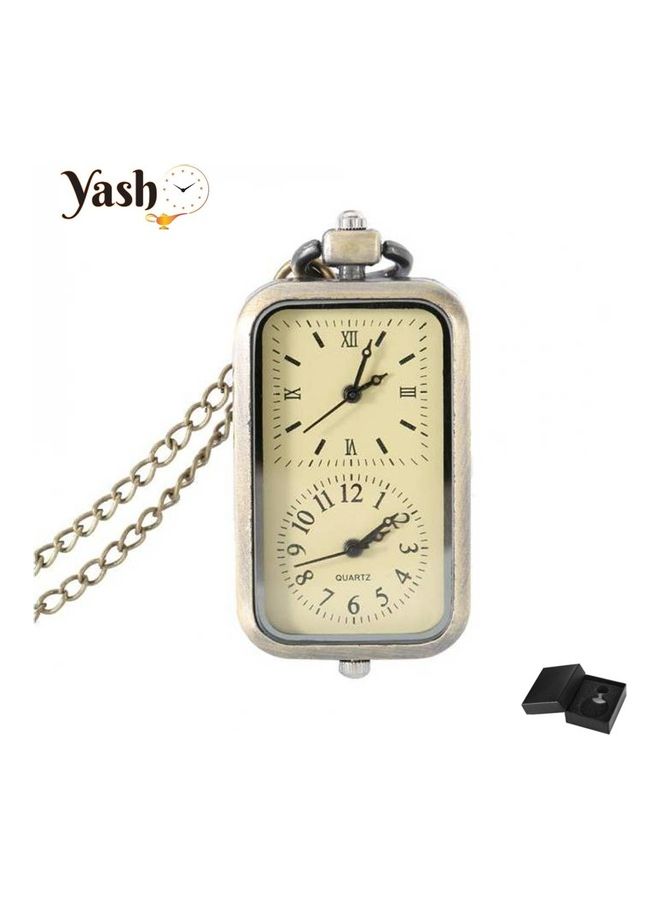 YASH - Retro Style Dual Time Zone Quartz Pocket Watch - Image 1