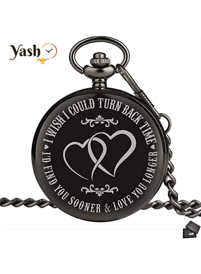 YASH - Yash Retro Time Back Quartz Pocket Watch - Image 1