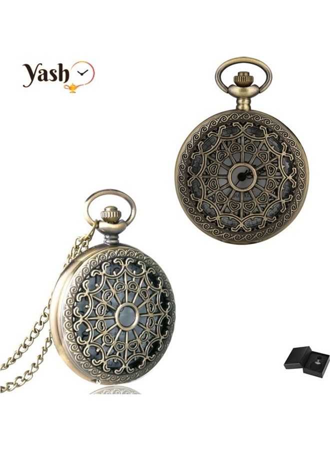 YASH - Yash Retro Spider Web Quartz Pocket Watch - Image 1