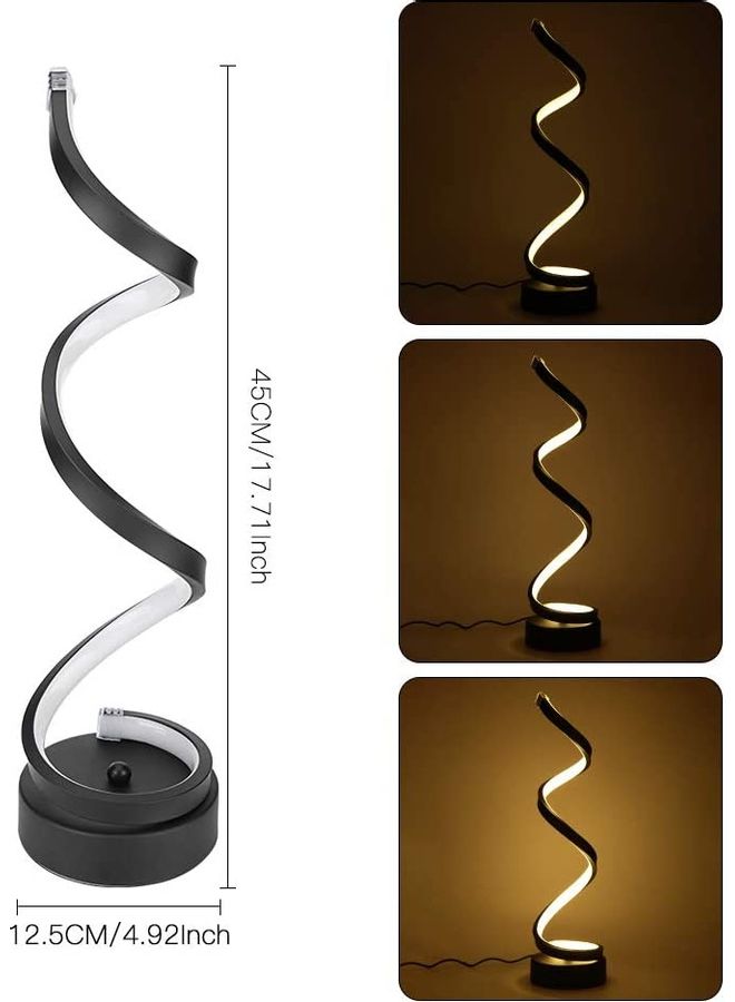 XiuWoo Spiral LED Table Lamp Black one size centimeter - Image 2
