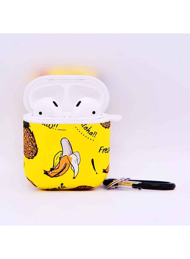 Kutis Design Case Cover For Apple AirPods With Key Chain Yellow - Image 2