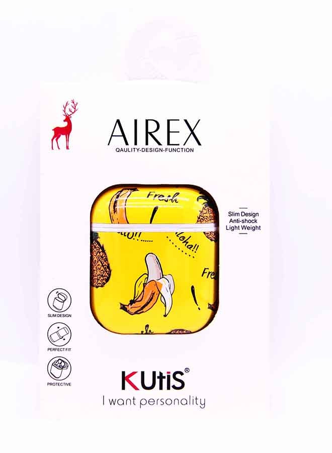 Kutis Design Case Cover For Apple AirPods With Key Chain Yellow - Image 3