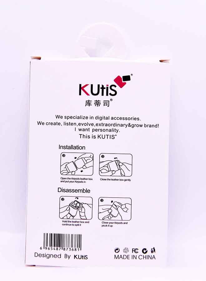 Kutis Design Case Cover For Apple AirPods With Key Chain Yellow - Image 4