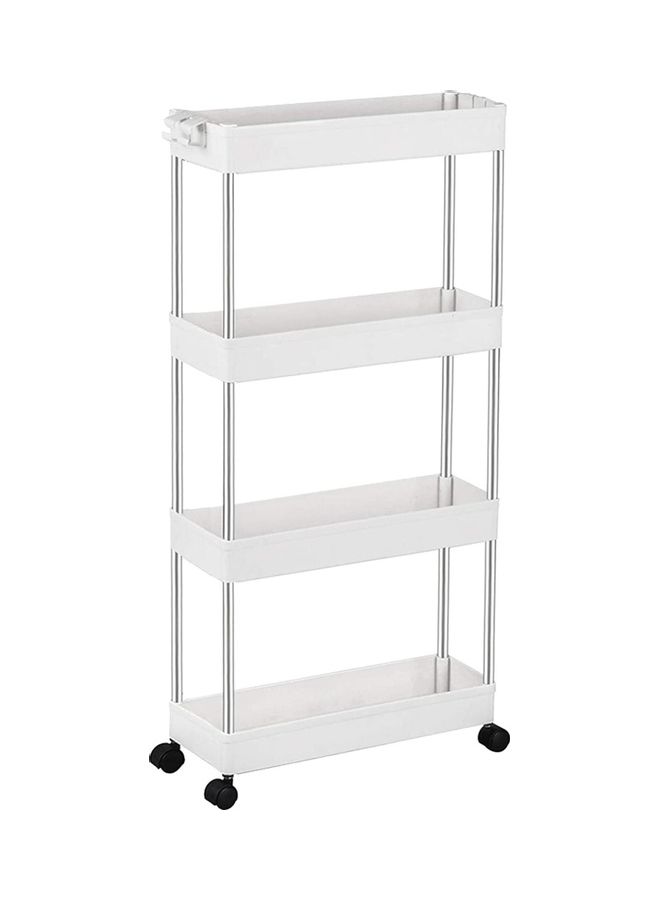 XiuWoo 4-Tier Slim Storage Trolley Cart White one size cm - Image 1