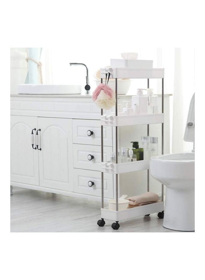 XiuWoo 4-Tier Slim Storage Trolley Cart White one size cm - Image 2