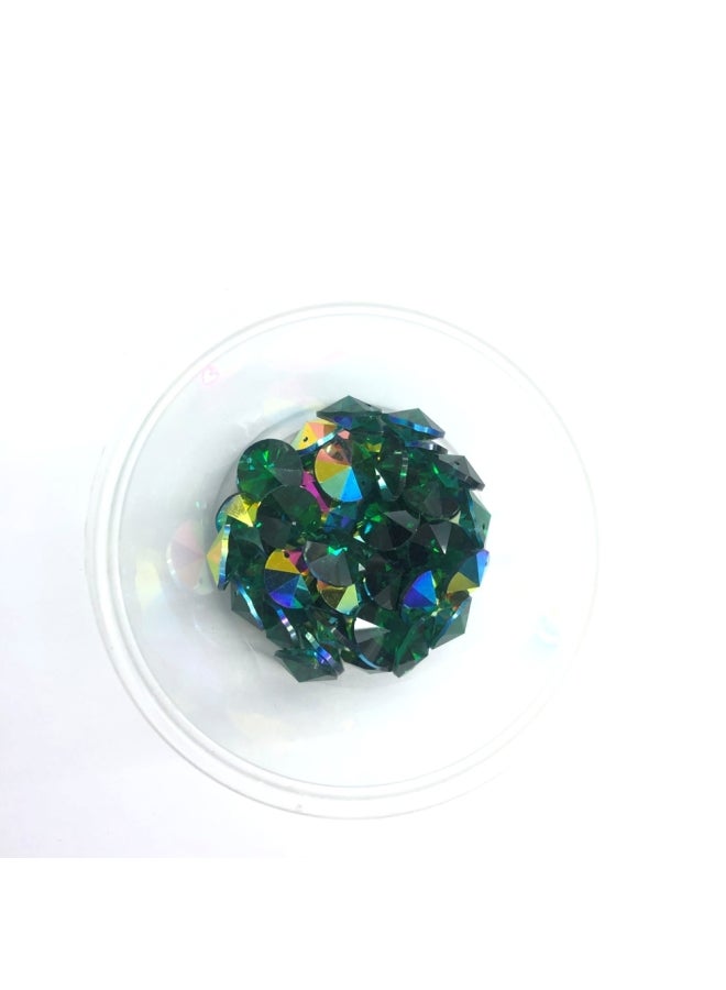 12 Pieces - Round Shaped Glass Crystal Top Hole  - Image 2