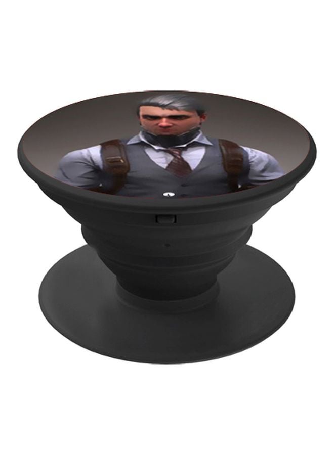 بي بي حامل هاتف منبثق مزين بطبعة رمادي/بيج/أسود - Image 1