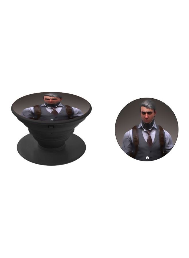 بي بي حامل هاتف منبثق مزين بطبعة رمادي/بيج/أسود - Image 2