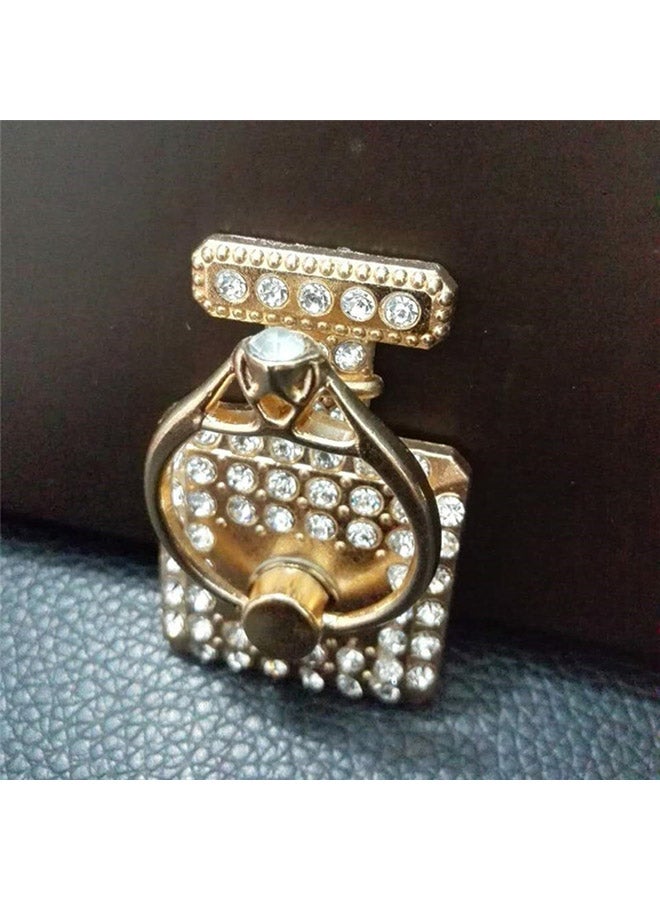 ماركة غير محددة - حامل موبايل بتصميم حلقة إصبع على شكل زجاجة عطر مرصعة بالأحجار ذهبي - Image 1