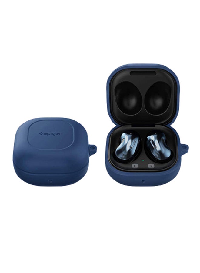 Spigen Silicone Fit Protective Cover for Samsung Galaxy Buds 2 (2021) / Galaxy Buds Pro (2021) / Galaxy Buds Live (2020) Case Deep Blue - Image 2