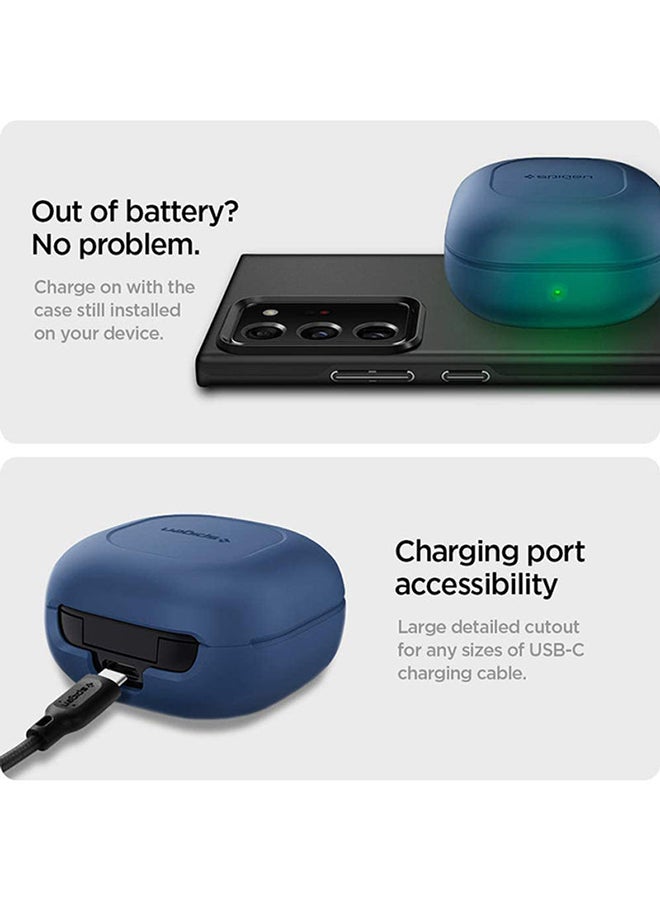 Spigen Silicone Fit Protective Cover for Samsung Galaxy Buds 2 (2021) / Galaxy Buds Pro (2021) / Galaxy Buds Live (2020) Case Deep Blue - Image 4