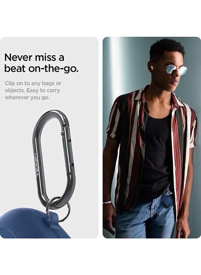 Spigen Silicone Fit Protective Cover for Samsung Galaxy Buds 2 (2021) / Galaxy Buds Pro (2021) / Galaxy Buds Live (2020) Case Deep Blue - Image 3