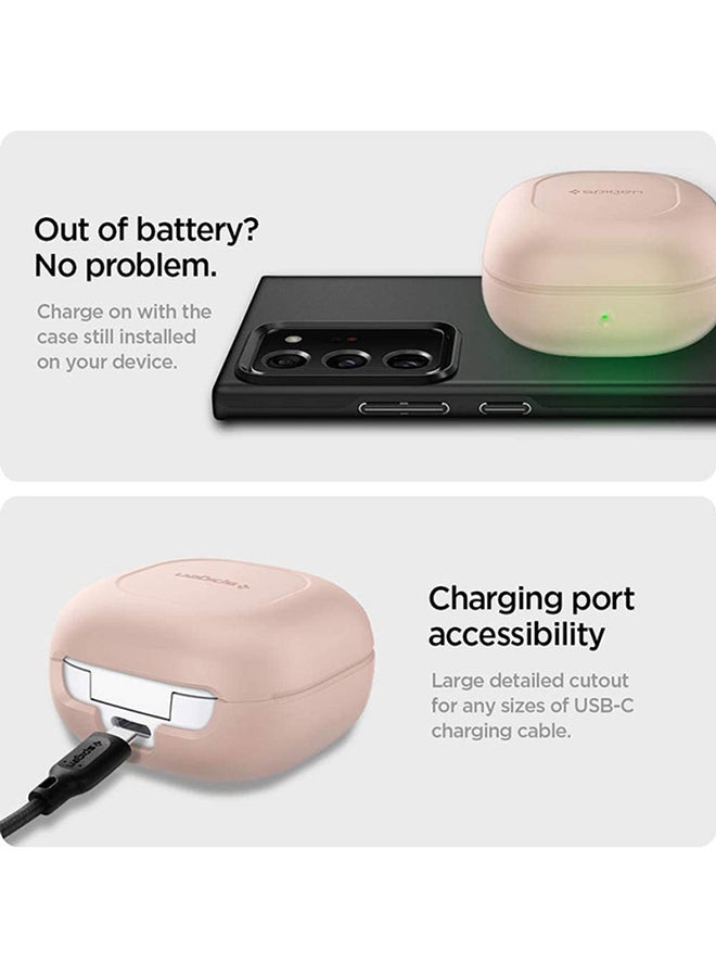 Spigen Classic Fit Protective Cover for Samsung Galaxy Buds 2 (2021) / Galaxy Buds Pro (2021) / Galaxy Buds Live (2020) Case Pink Sand - Image 4