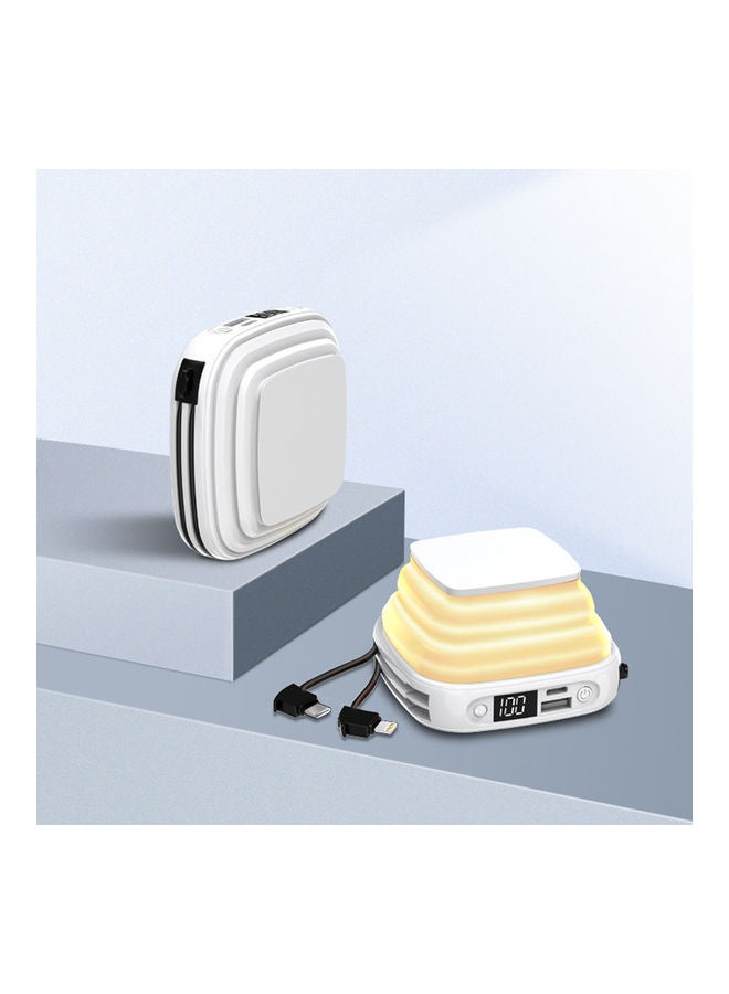 Multifunction Night Light Mobile Phone Bracket Powerbank White - Image 2