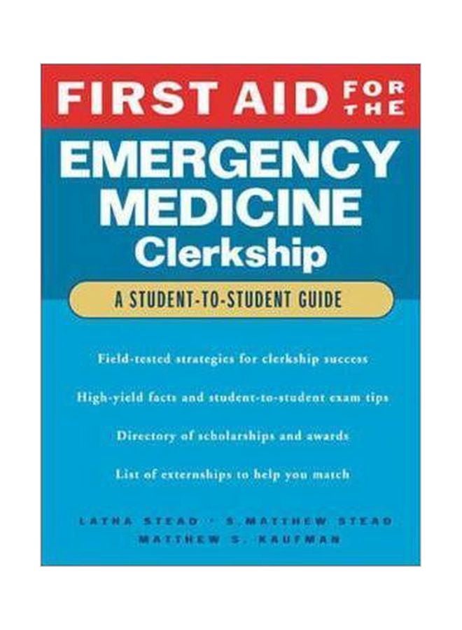 First Aid For The Emergency Medicine Clerkship: A Student-To-Student Guide paperback english - 23 Oct 2001 