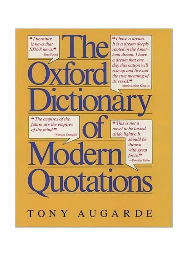 The Oxford Dictionary Of Modern Quotations Paperback English - 01 Mar 1993 