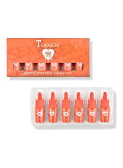 TEAYASON 6-Piece Waterproof Matte Lipstick Orange 