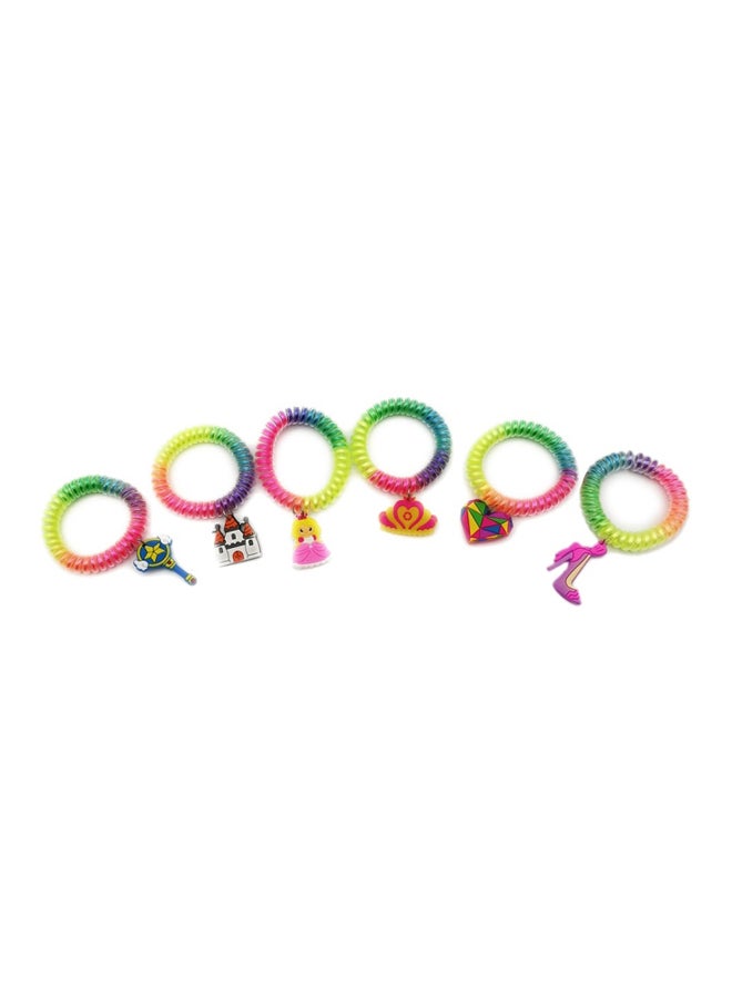 MissTiara 6-Piece Spiral Elastic Hair Bands Rainbow Color 5*10cm  - Image 1
