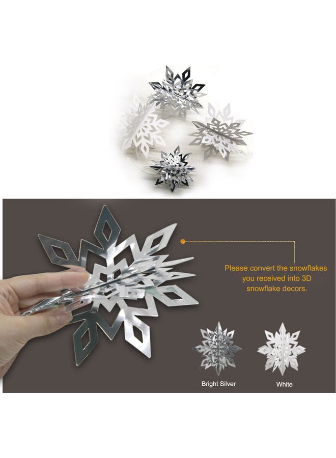 Generic - 3D Snowflake Hanging Decor With String 12cm/17cm/22cm(2PCS for Each Size) White 22.00 x 1.00 x 21.00cm - Image 1