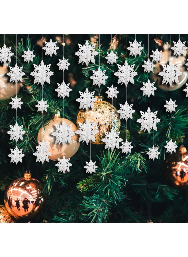 Generic - 3D Snowflake Hanging Decor With String 12cm/17cm/22cm(2PCS for Each Size) White 22.00 x 1.00 x 21.00cm - Image 1