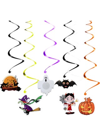 مجموعة مؤلّفة من بالونات وشريط زينة بعبارة "happy halloween" بتصميم عناكيب ويقطين. متعدد الألوان 28.00 x 3.00 x 25.00سم - view 2