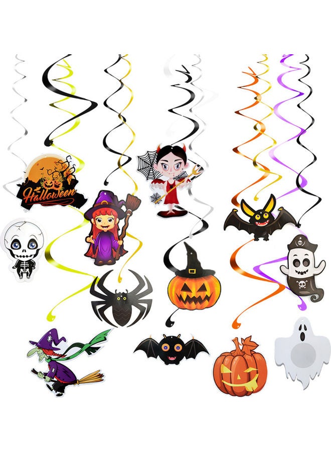 Happy Halloween Pumpkin Spider Pattern Hanging Banner Balloon Decorations Set Multicolour 28.00 x 3.00 x 25.00cm - Image 3