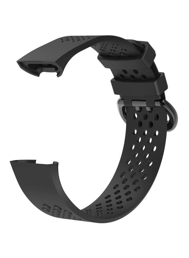 FITME 2-Piece Classic Silicone Replacement Band For Charge 3/4 Watch 7inch Black  - Image 1