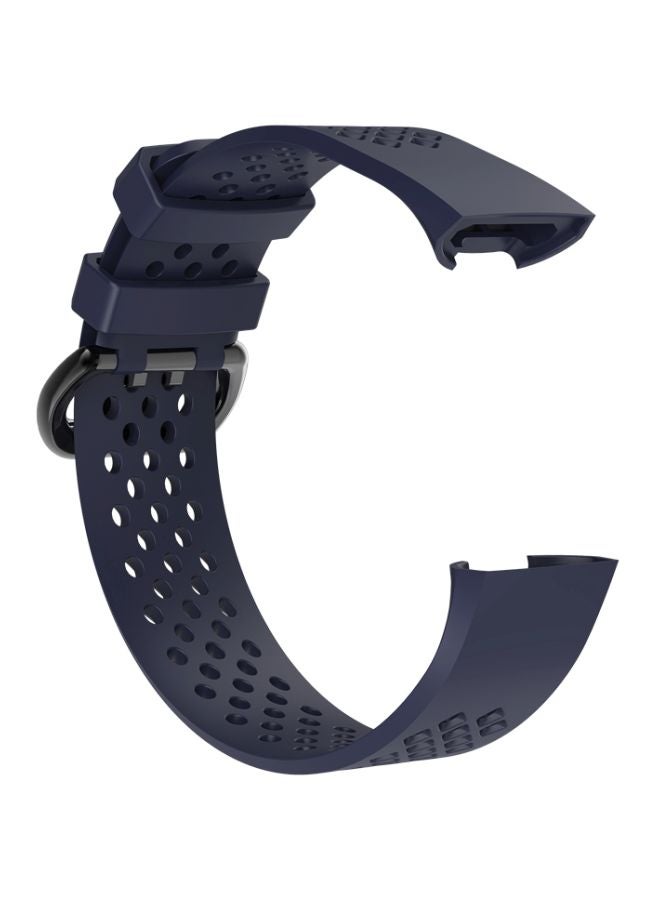 FITME 2-Piece Classic Silicone Replacement Band For Charge 3/4 Watch 7inch Navy  - Image 2