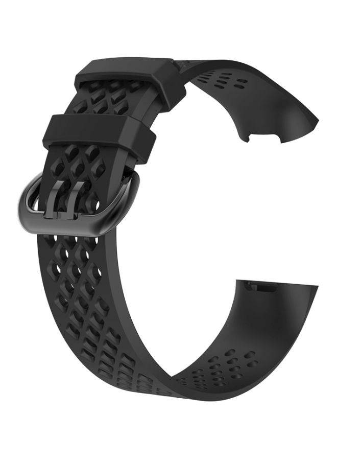 FITME 2-Piece Classic Silicone Replacement Band For Charge 3/4 Watch 7inch Black  - Image 2