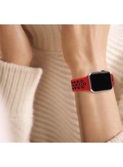 FITME 2-Piece Sport Silicone Band For  Apple Watch 38/40/41mm Small/Large Red/Black  - Image 5
