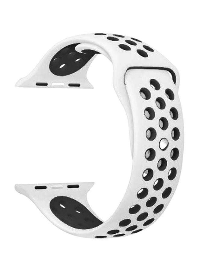 FITME - 2-Piece Sport Silicone Band For Apple Watch 42/44/45/49 mm Small/Large White/Black - Image 1