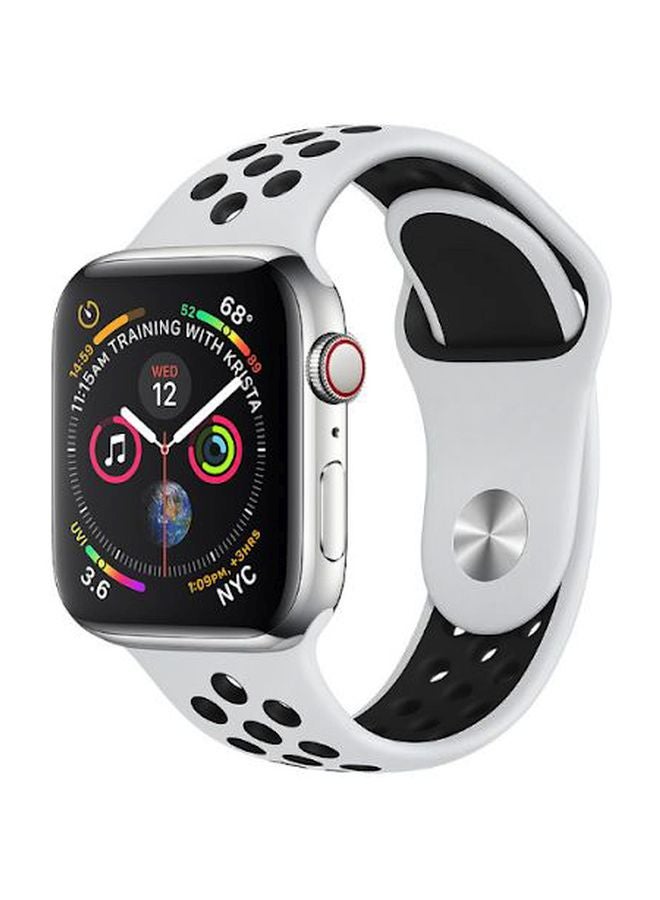 FITME - 2-Piece Sport Silicone Band For Apple Watch 42/44/45/49 mm Small/Large White/Black - Image 1