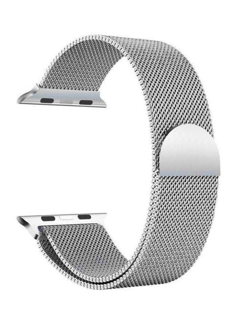 Magnetic Stainless Steel Band For Apple Watch 42/44/45/49 mm Silver