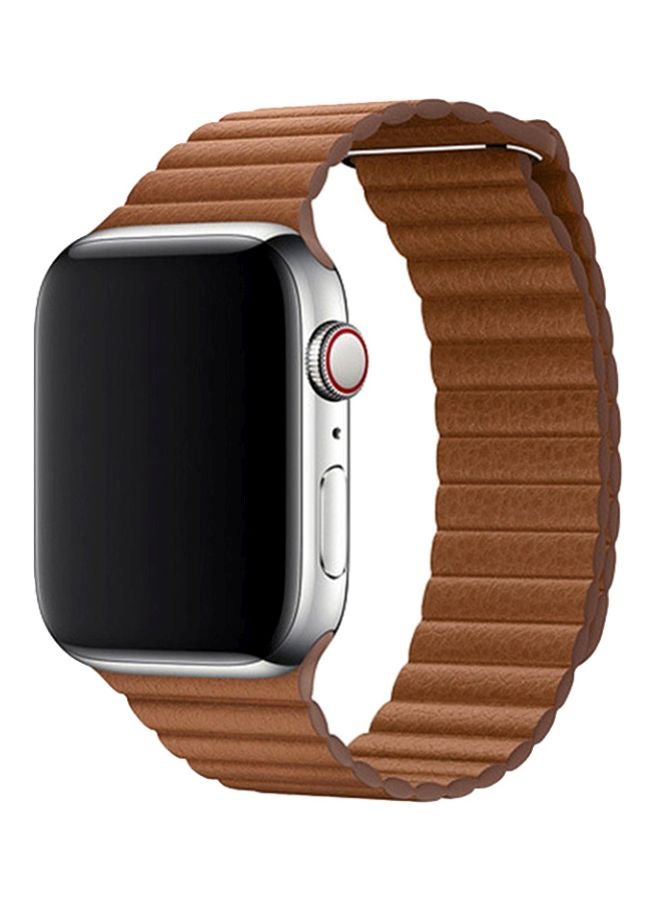 FITME - Magnetic Leather Band For Apple Watch 38/40/41mm Brown - Image 1