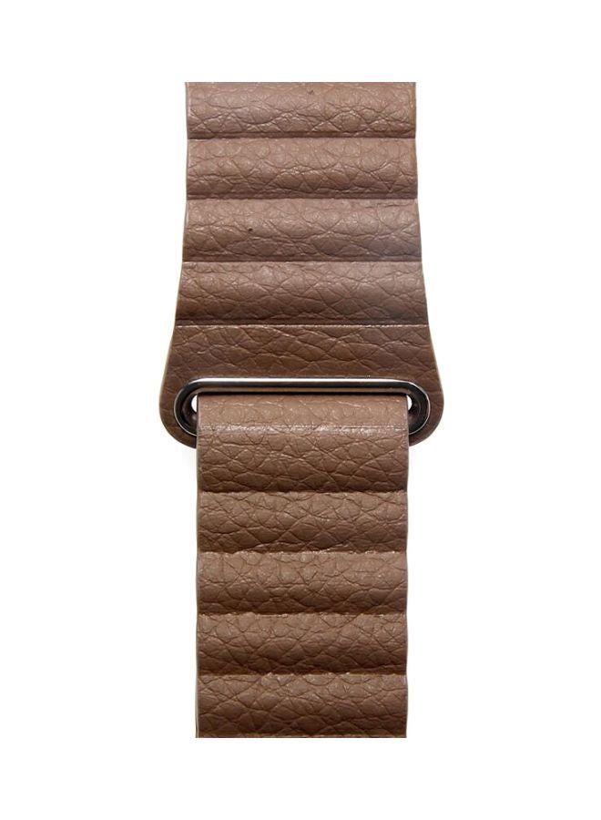 FITME - Magnetic Leather Band For Apple Watch 42/44/45/49 mm Brown - Image 1