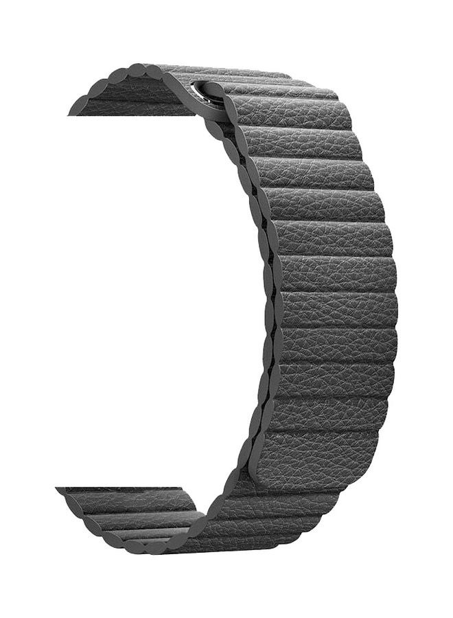 FITME - Magnetic Leather Band For Apple Watch 42/44/45/49 mm Black - Image 1