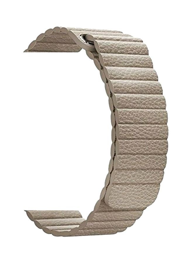 FITME - Magnetic Leather Band For Apple Watch 38/40/41mm Beige - Image 1