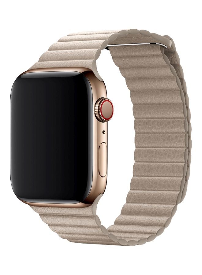 FITME - Magnetic Leather Band For Apple Watch 38/40/41mm Beige - Image 1