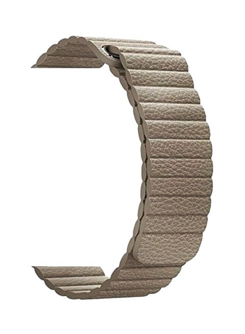 Magnetic Leather Band For Apple Watch 42/44/45/49 mm Beige