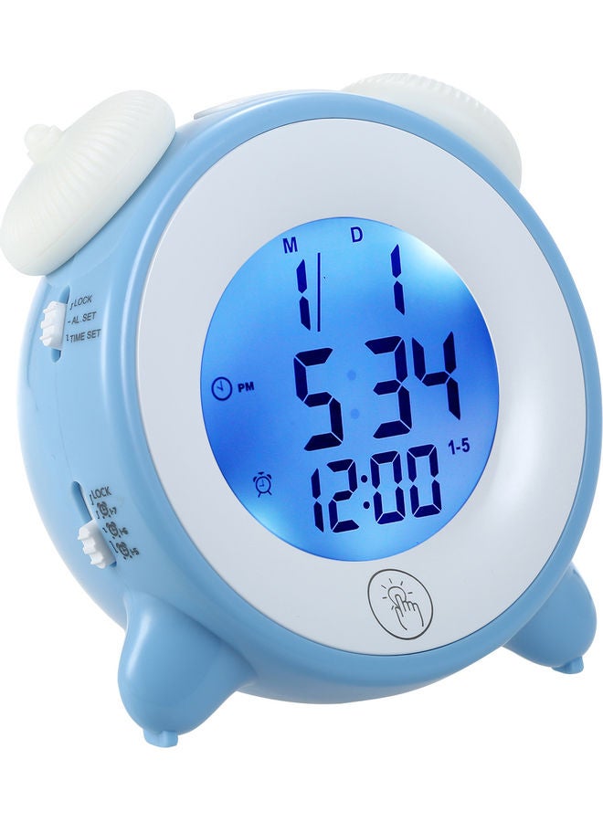 Generic - Muti-Function Rechargeable Kids Alarm Clock With 7 Changing Colors Blue 13.00 x 7.00 x 12.00cm - Image 1