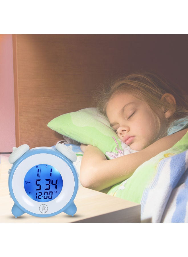 Generic - Muti-Function Rechargeable Kids Alarm Clock With 7 Changing Colors Blue 13.00 x 7.00 x 12.00cm - Image 1