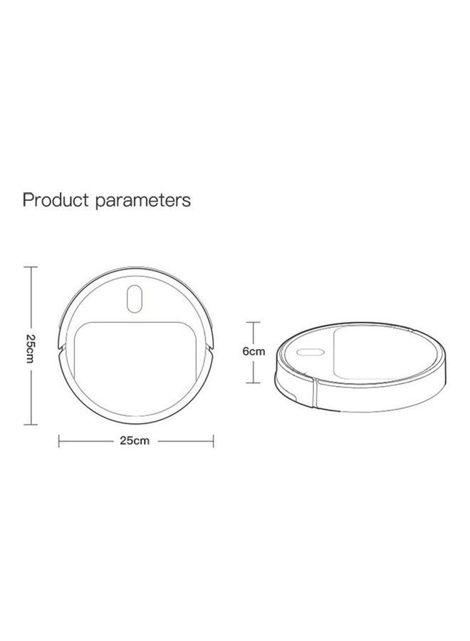 1800pa Robotic Vacuum Cleaner, Best For Pet Hairs,Hard Floor & Medium Carpet 5 W 7192B Black  - Image 4