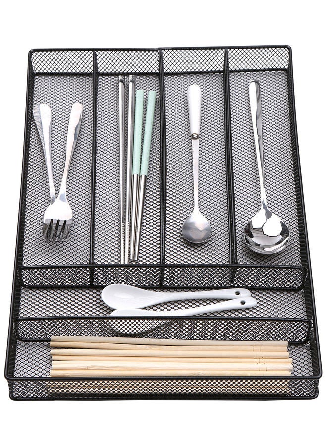 Cutlery Flatware Tray Black 35.00 x 3.50 x 25.00cm - Image 5