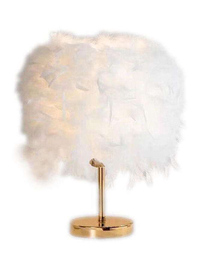 إيست ليدي مصباح طاولة فيذر أبيض/ذهبي 18x25سم