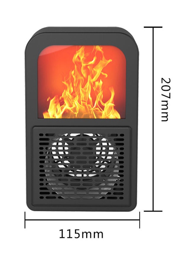 3D Flame Warm Air Blower Portable Heater Handy Warmer For Home Office 2000 W 797 Black - Image 1