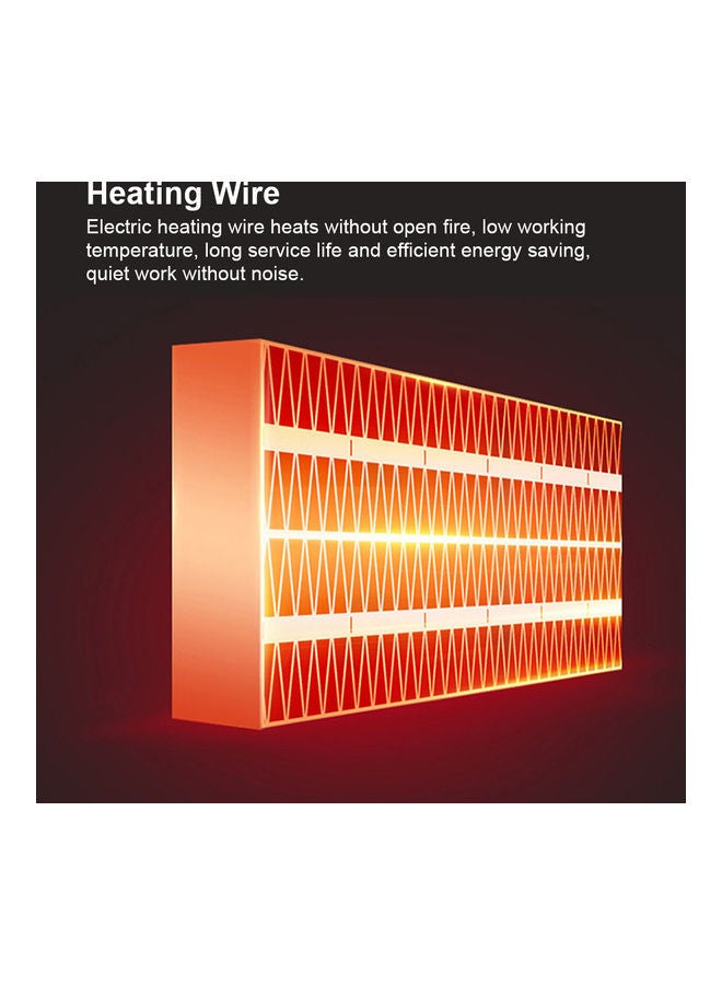 3D Flame Warm Air Blower Portable Heater Handy Warmer For Home Office 2000 W 797 Black - Image 5