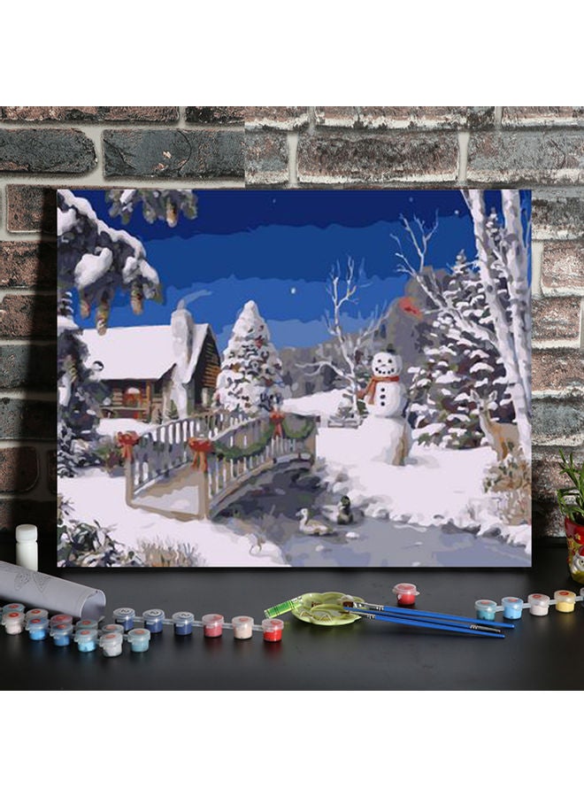 طقم رسم بالزيت من قماش الكانفاس مقاس 16 x 20 بوصة تصنعها بنفسك حسب الأرقام بتصميم حيوان الألكة الخاص بسانتا كلوز، مناسبة للأطفال والكبار والمبتدئين، تصلح كهدية لديكور المنزل متعدد الألوان 22.00 x 3.00 x 15.00سم - Image 3