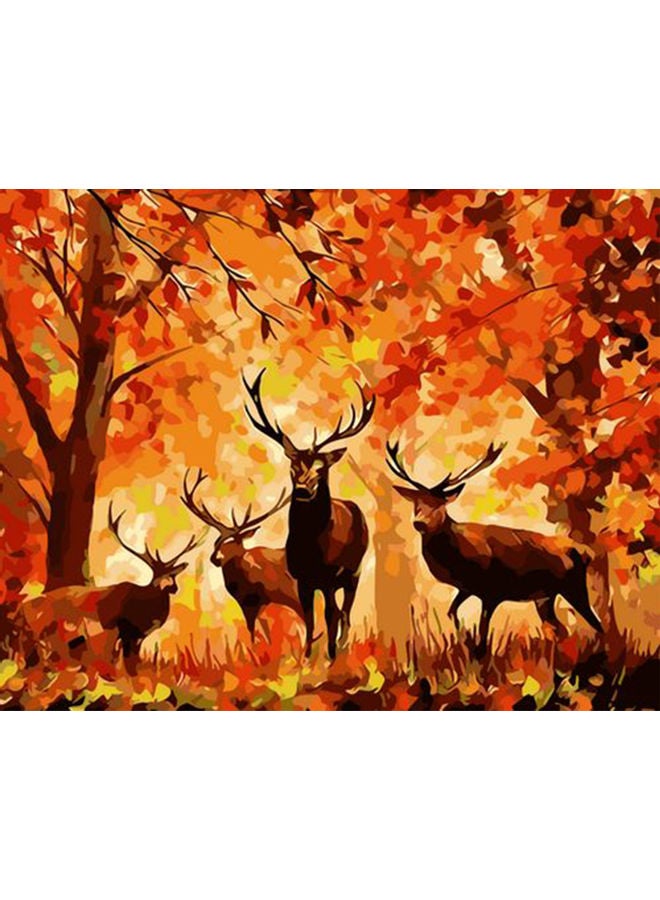 طقم رسم بالزيت من قماش الكانفاس مقاس 16 x 20 بوصة تصنعها بنفسك حسب الأرقام بتصميم حيوان الألكة الخاص بسانتا كلوز، مناسبة للأطفال والكبار والمبتدئين، تصلح كهدية لديكور المنزل متعدد الألوان 22.00 x 3.00 x 15.00سم - Image 1