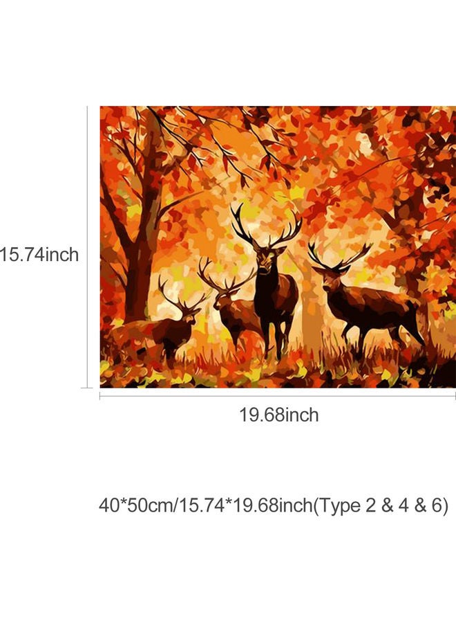 طقم رسم بالزيت من قماش الكانفاس مقاس 16 x 20 بوصة تصنعها بنفسك حسب الأرقام بتصميم حيوان الألكة الخاص بسانتا كلوز، مناسبة للأطفال والكبار والمبتدئين، تصلح كهدية لديكور المنزل متعدد الألوان 22.00 x 3.00 x 15.00سم - Image 5